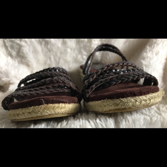 Pazzo Wedge Sandals, Rope Type Outer Covering, Brown Braided Leather, Size 7.5 - Picture 6 of 6
